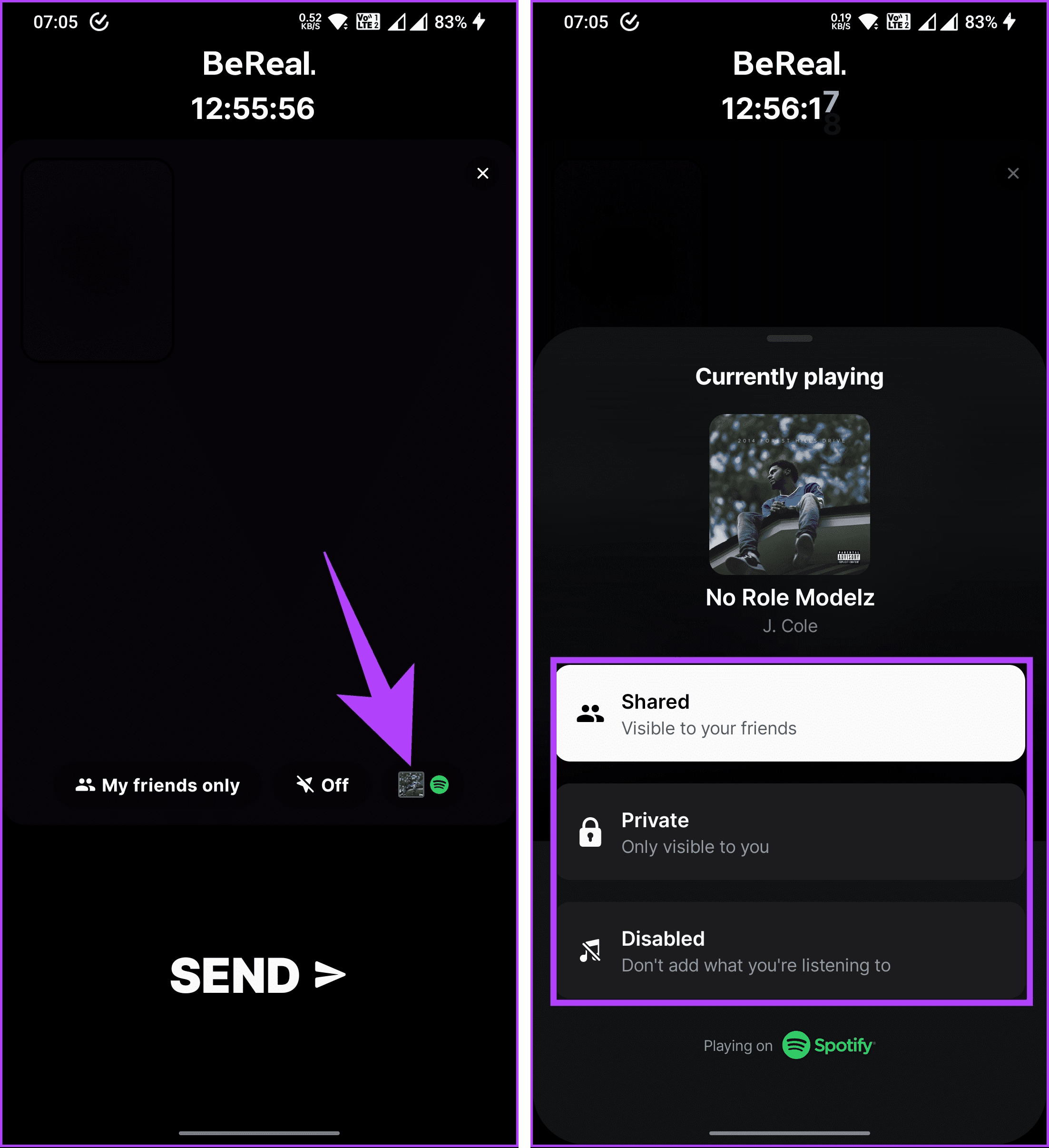 tap on the Spotify icon