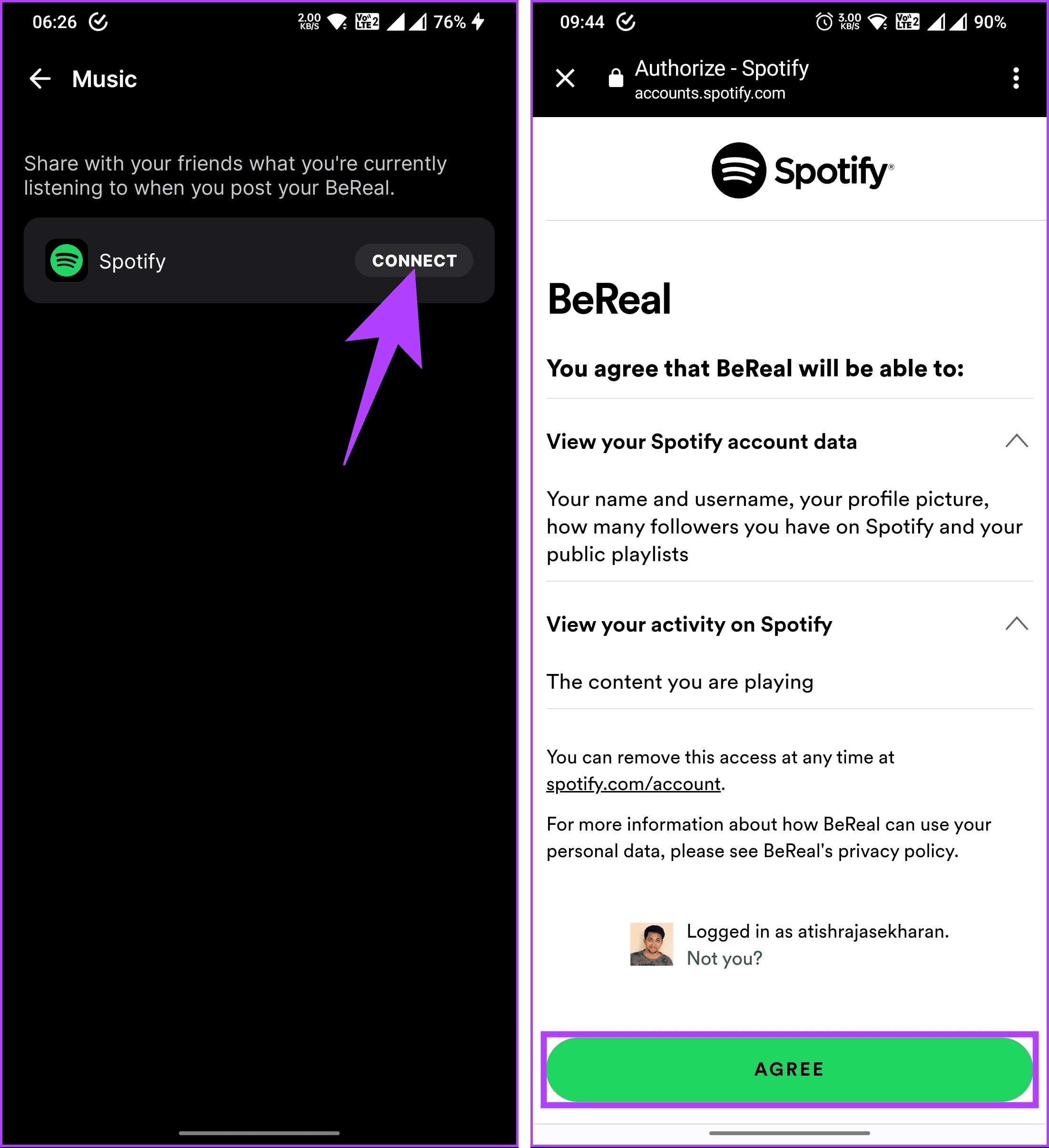 tap on Connect button