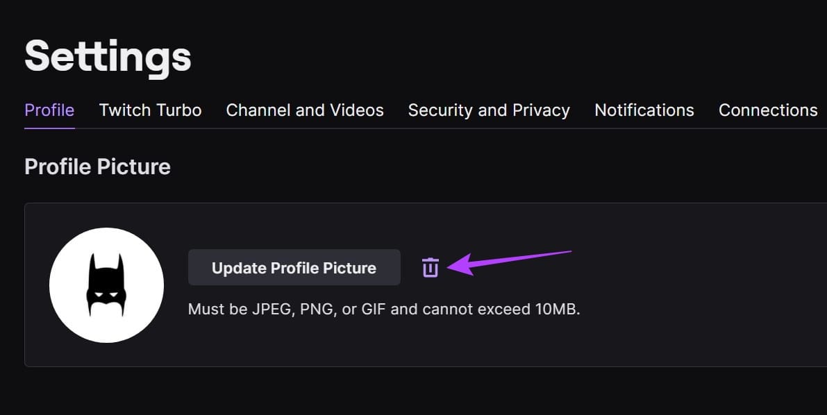 Click on the bin icon