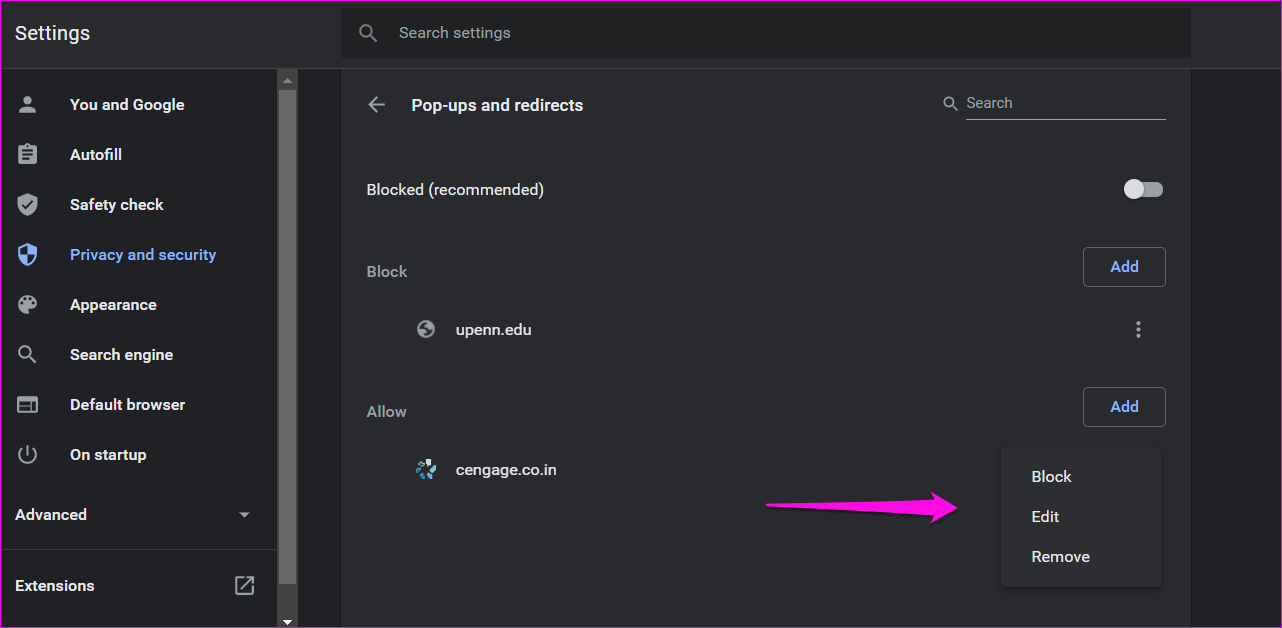 How to Allow Pop Ups for Select Sites in Google Chrome 7