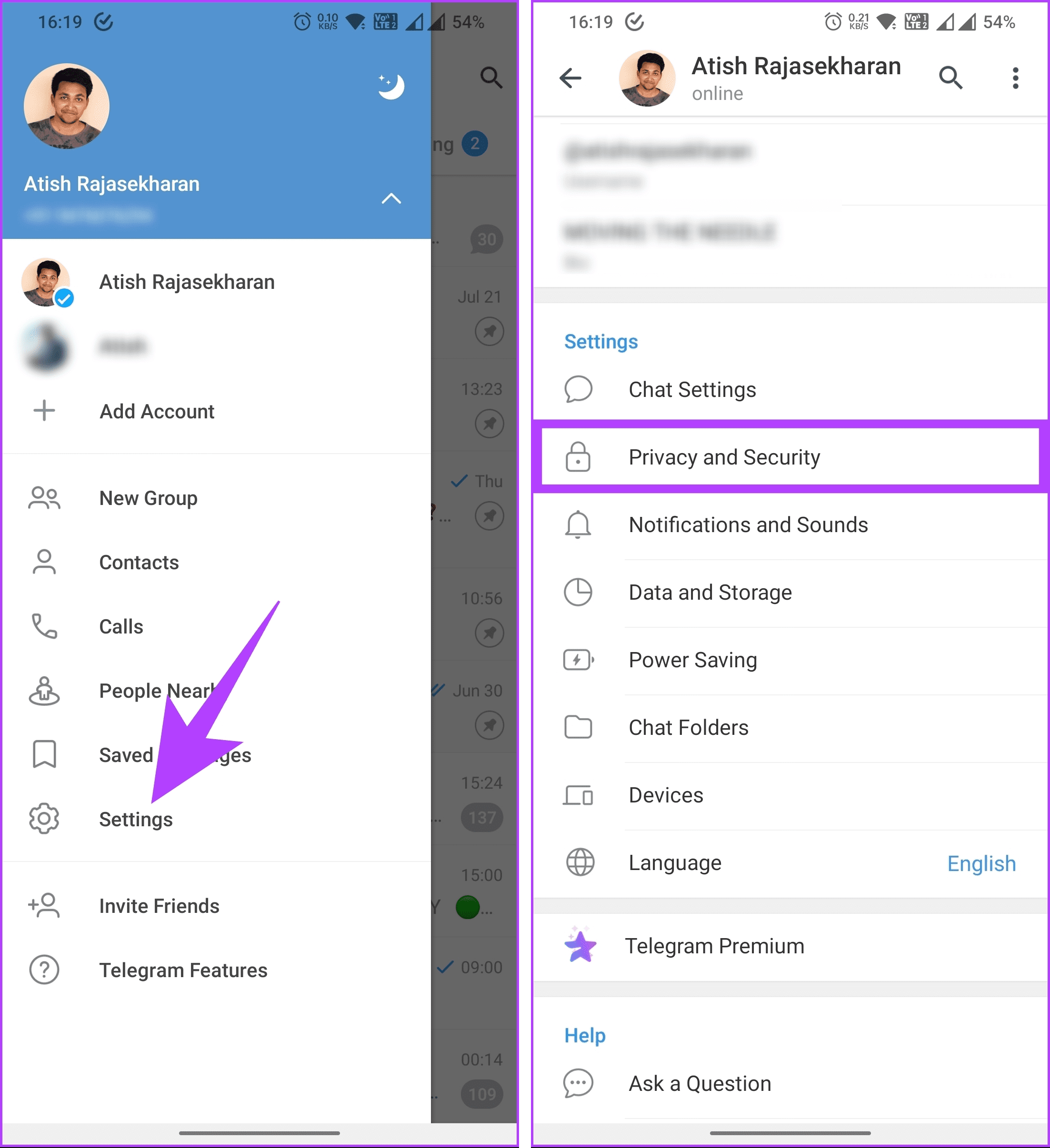 choose Settings