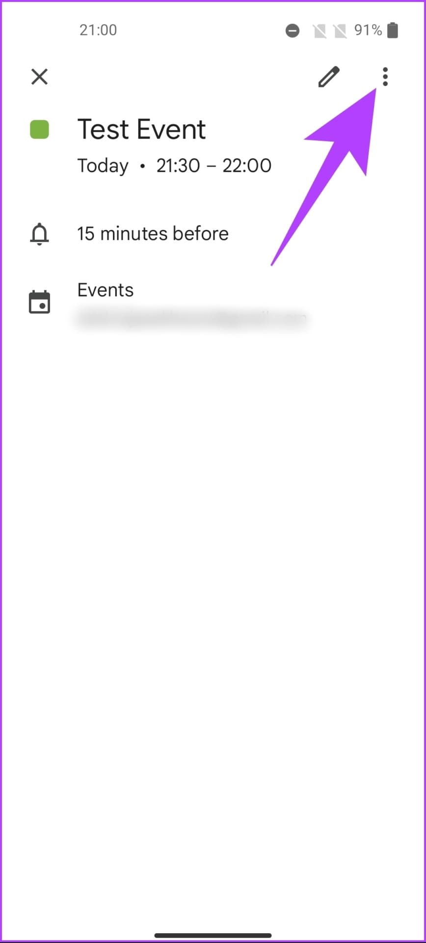 Tap on the three-dot icon at the top right corner