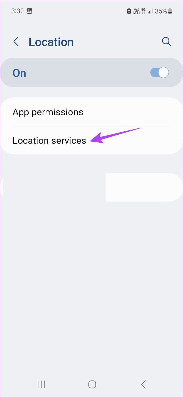 Tap on Location Services