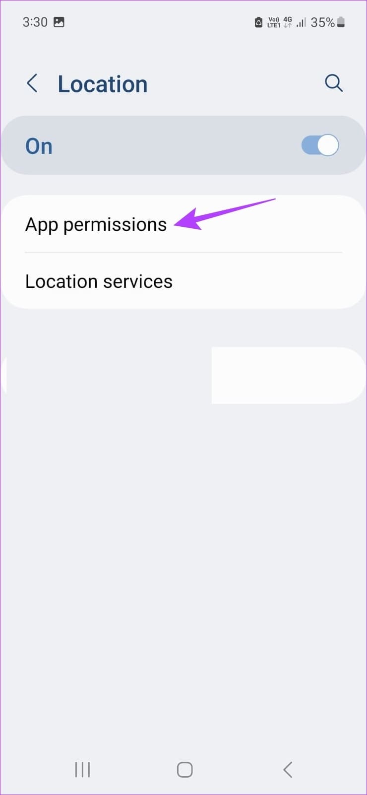Tap on App permissions