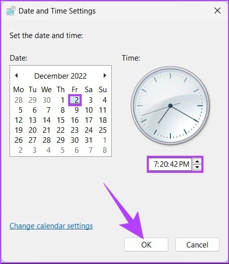 click OK to apply the changes