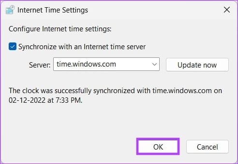 click OK