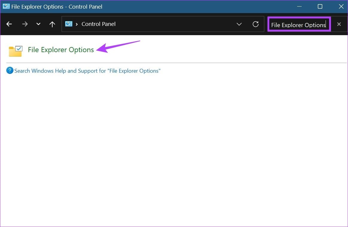 Open File Explorer Options