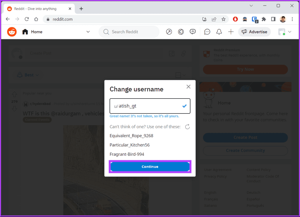 Click on Continue