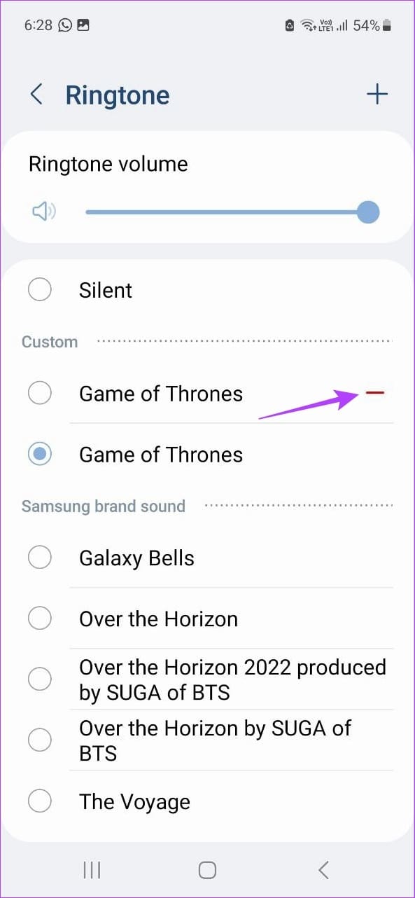 Tap on the – icon