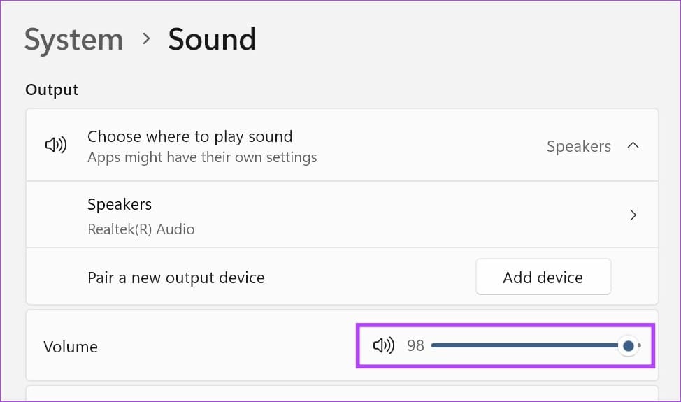 Use volume slider to adjust volume