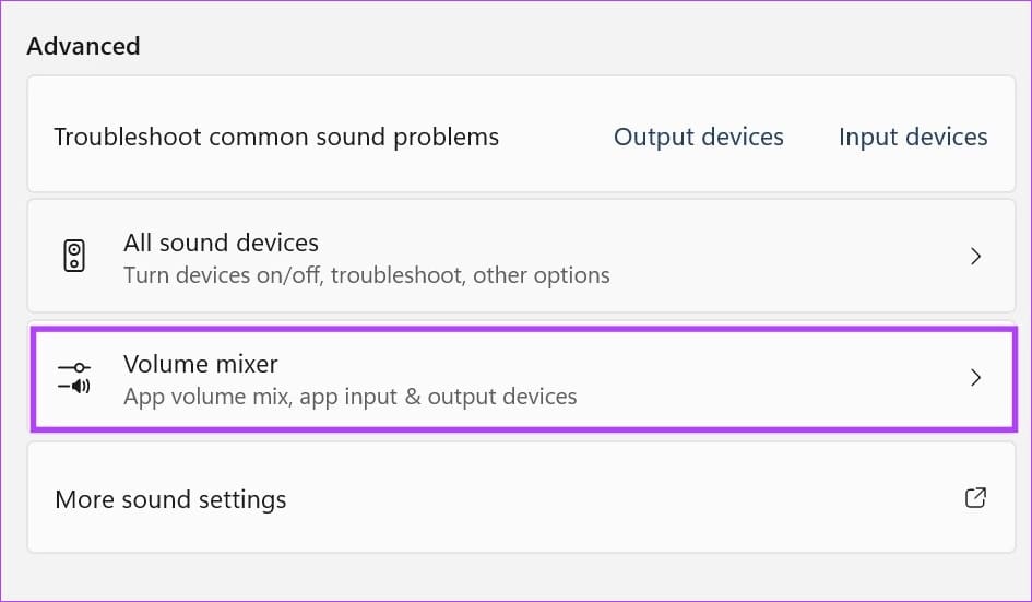 Click on Volume mixer