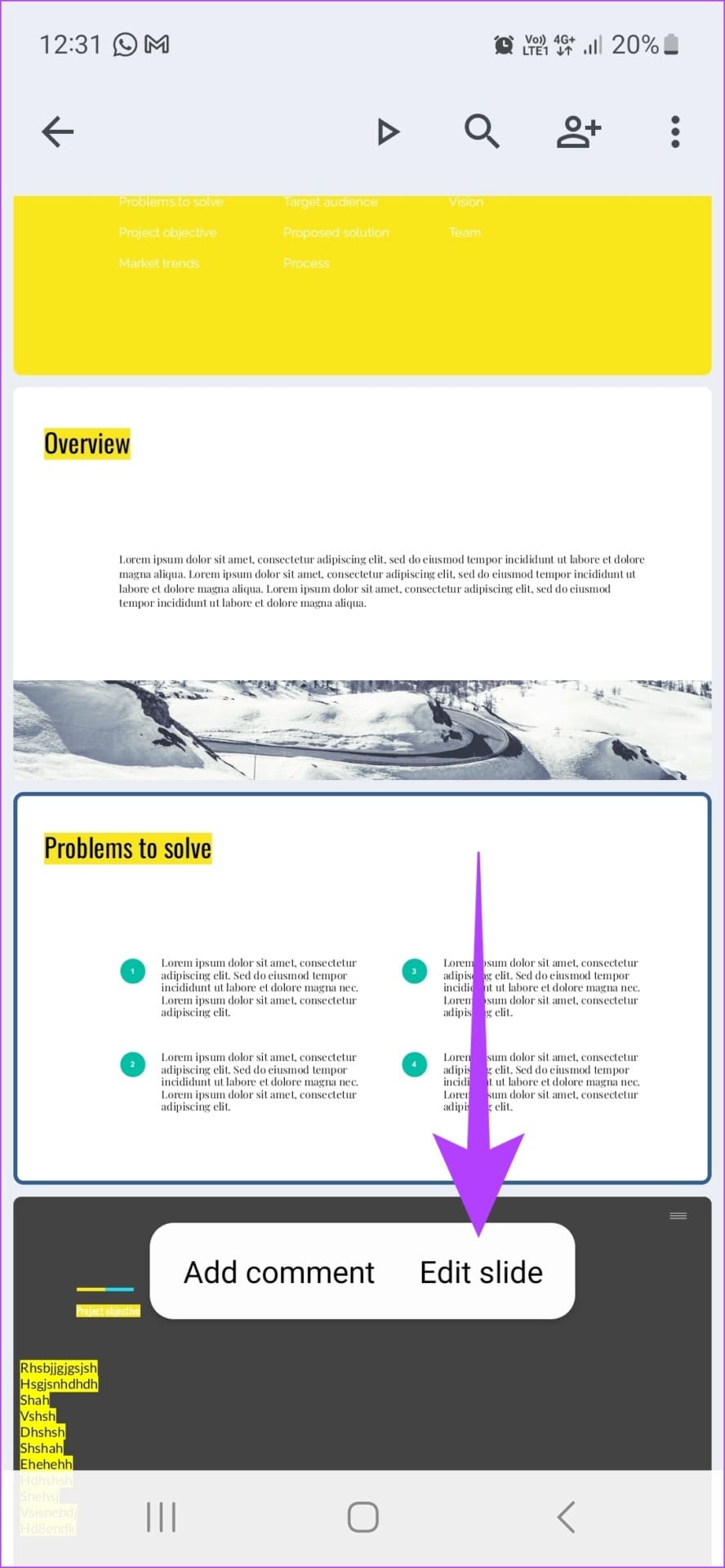 Click on Edit slide