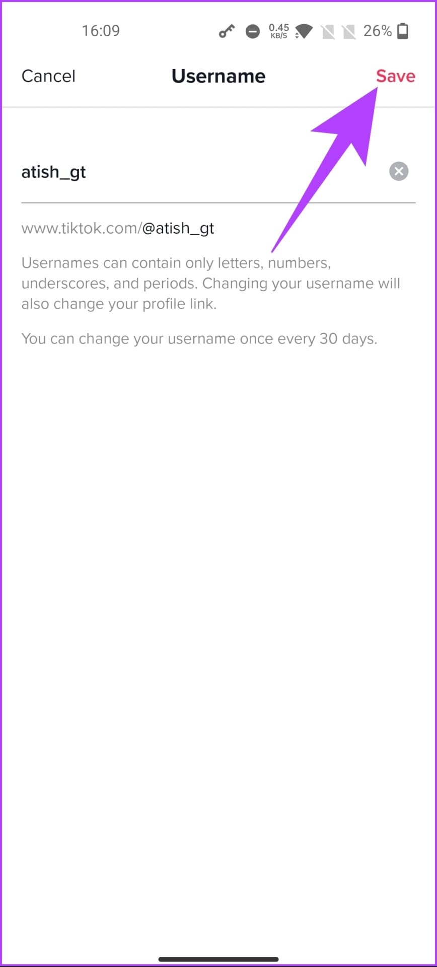 tap Save at the top right corner