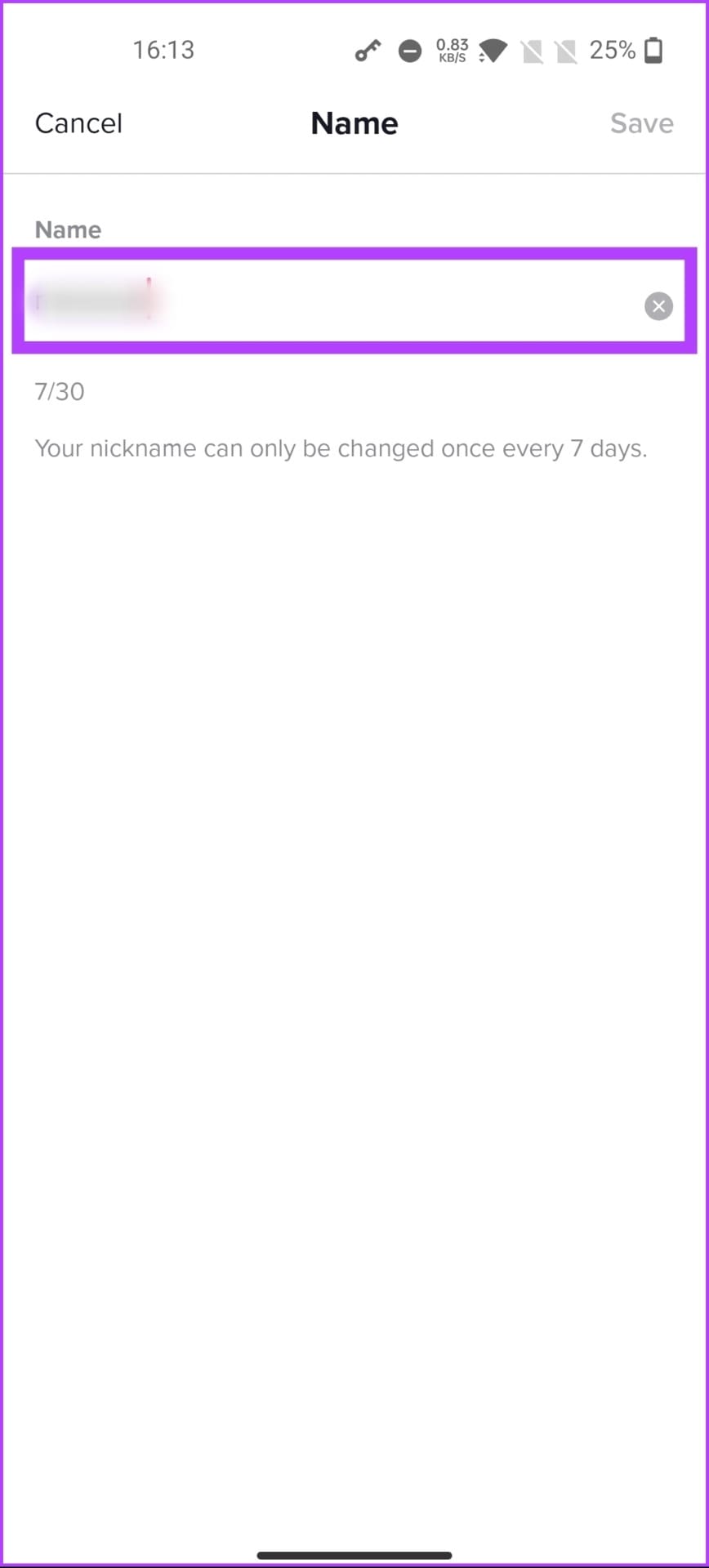 tap the text field