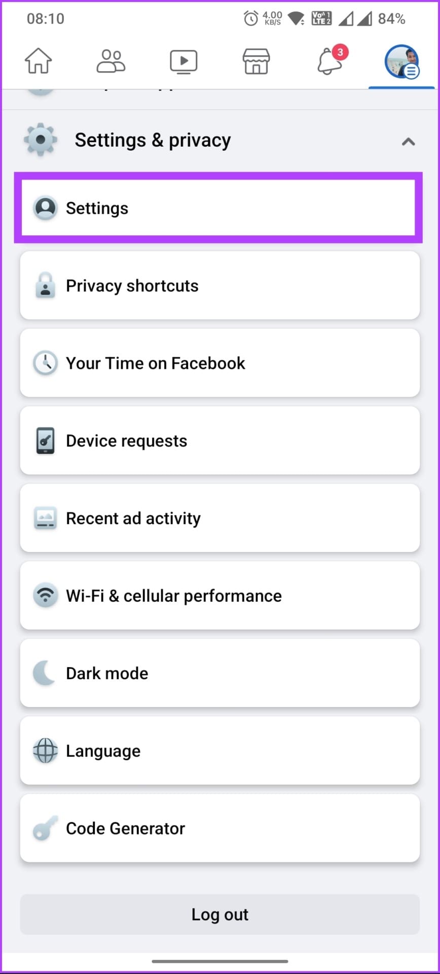 select Settings
