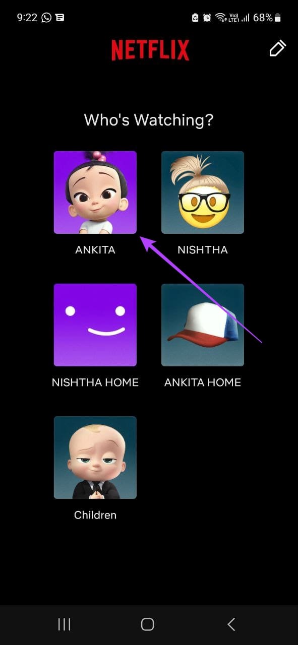 Tap on any profile
