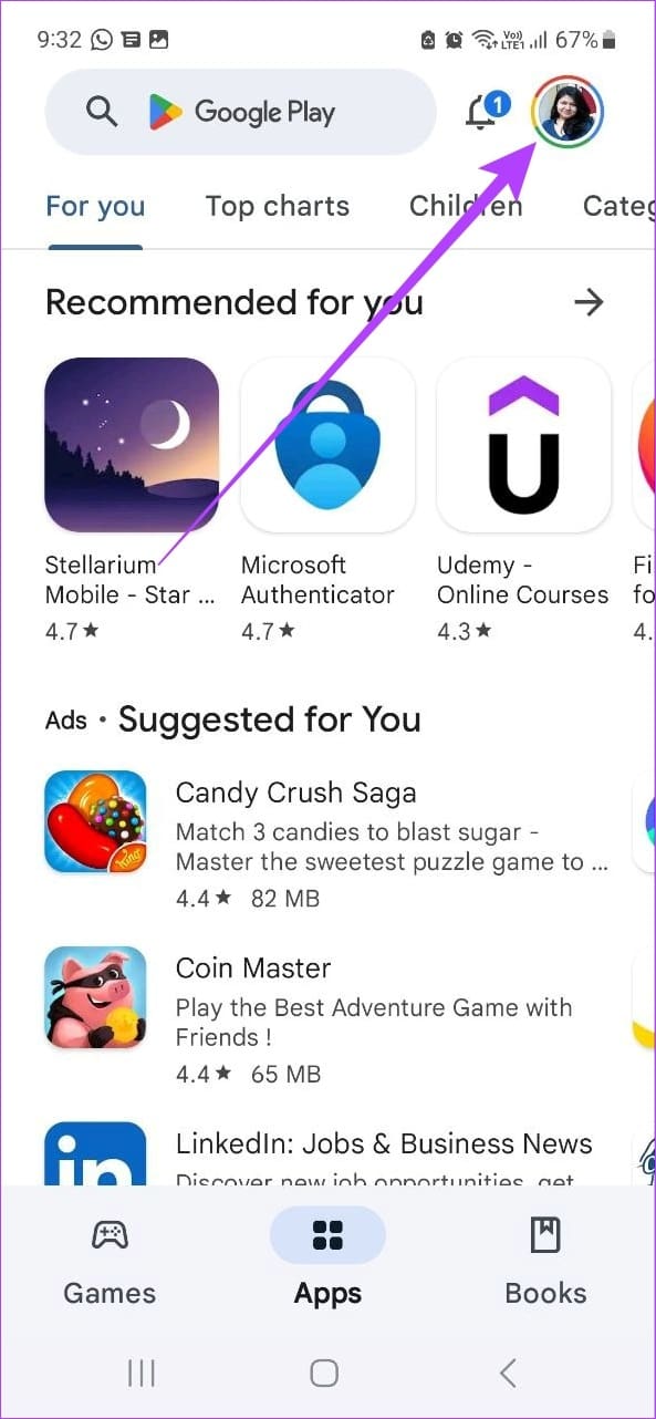 Tap on your profile icon