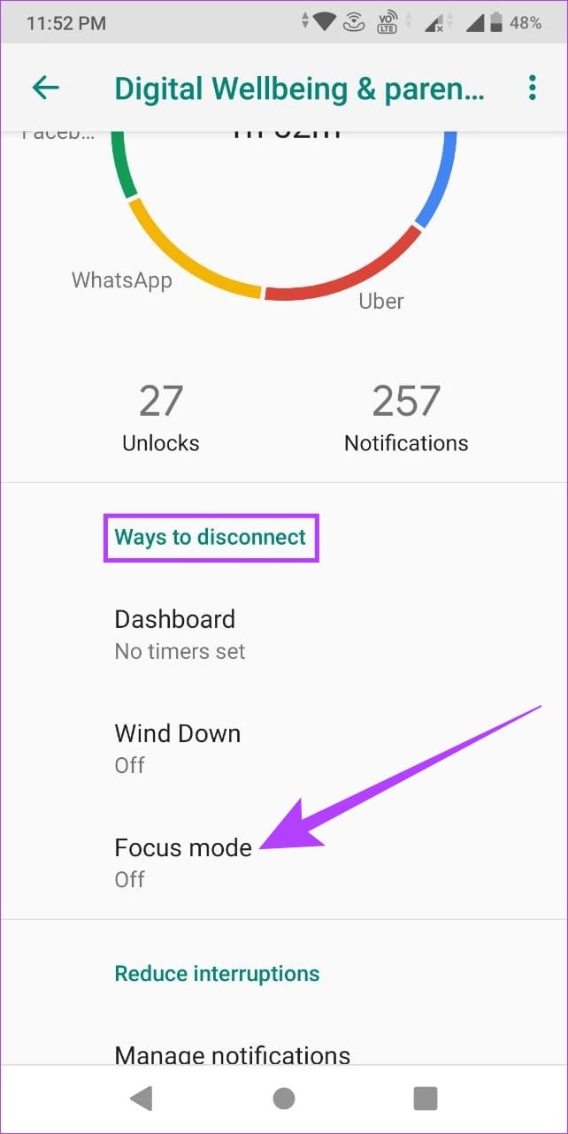 Tap on Focus Mode