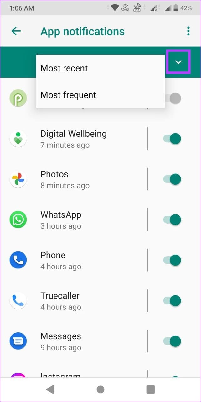 Tap on the arrow icon