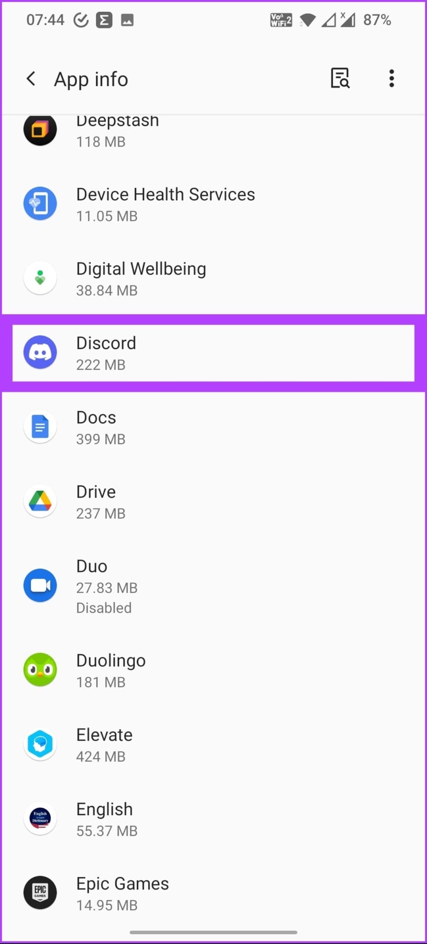 find Discord and click on it