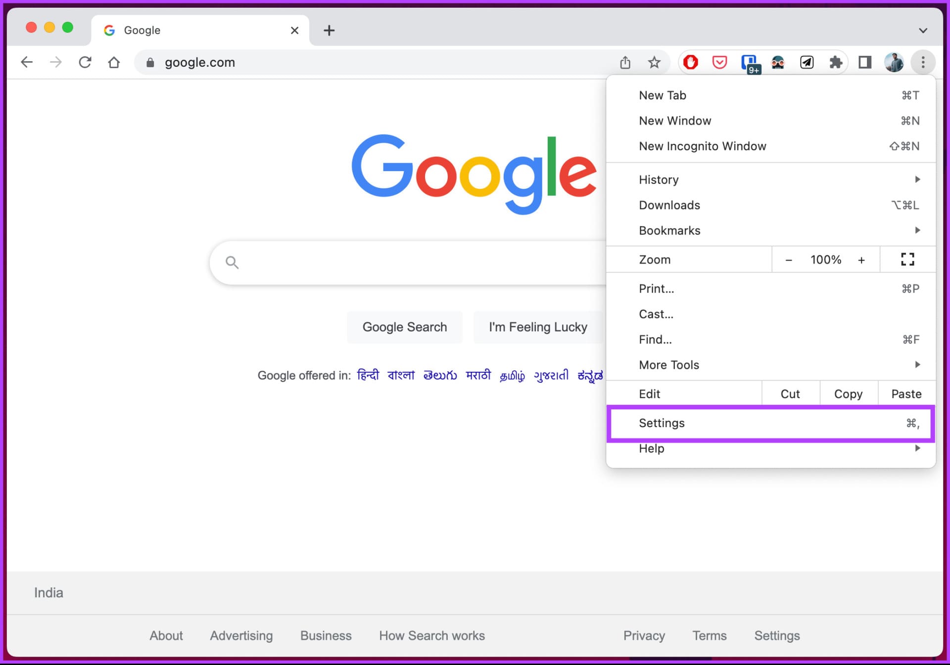 select Settings