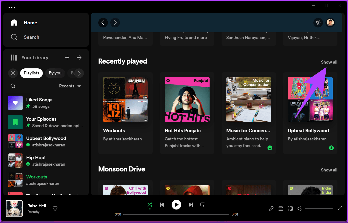 Click the Show all button