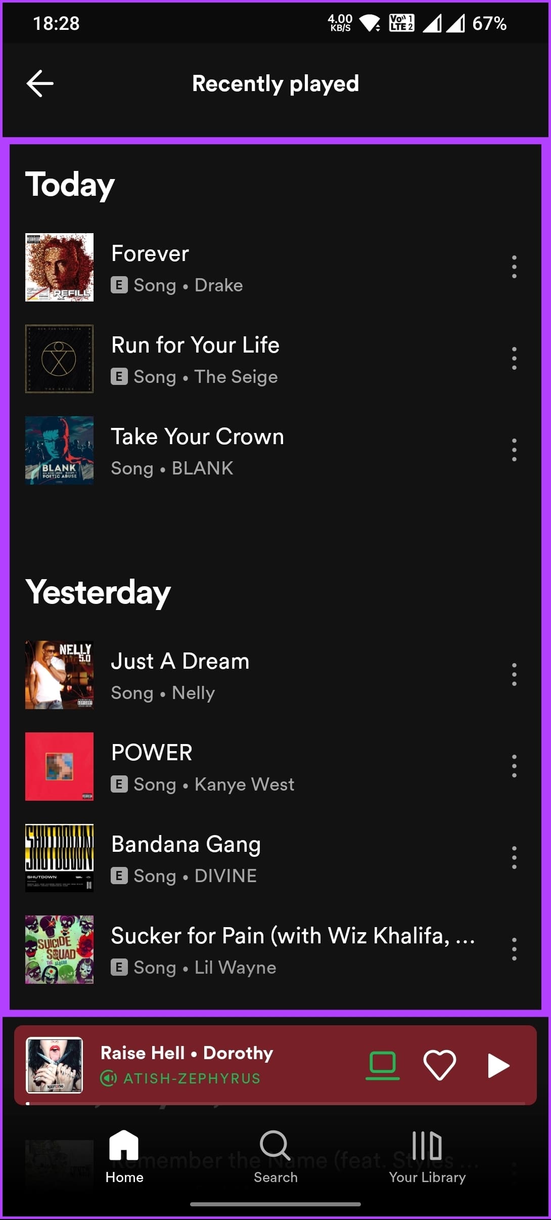 you will see a list of tracks