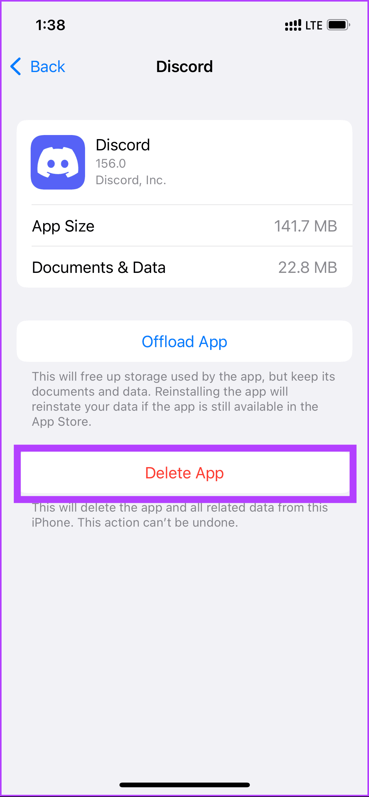 tap on Delete App
