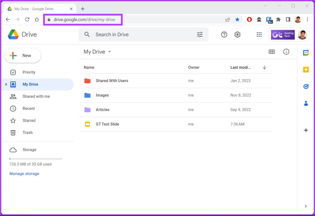 Open Google Drive on your PC