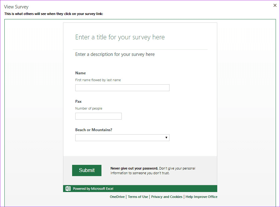 How To Create Free Surveys In Microsoft Excel Online 3