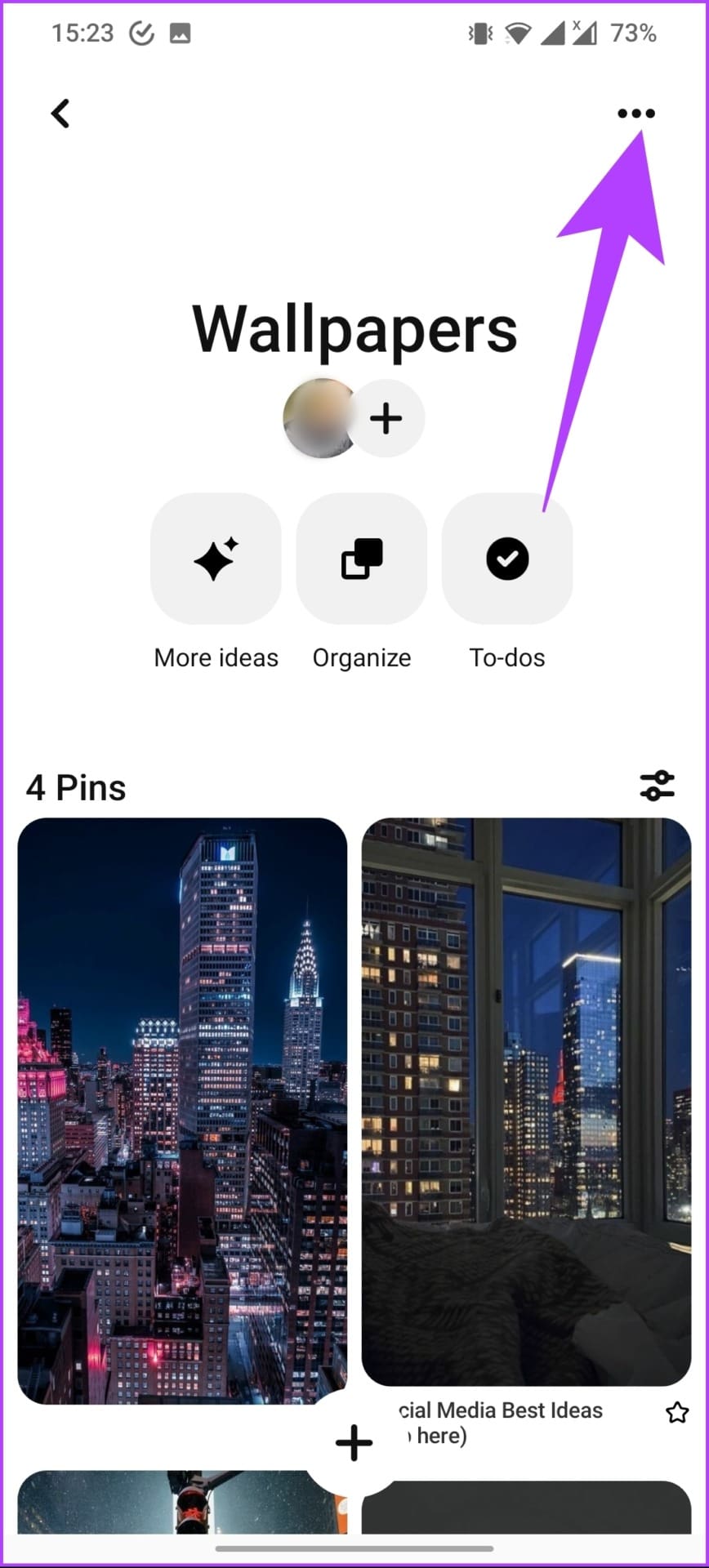 tap on the three-dots icon in the top-right corner