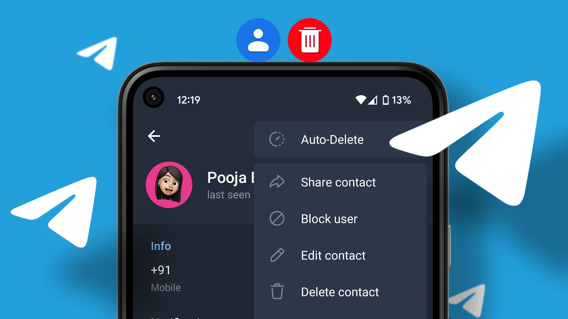 How to delete Telegram Contacts