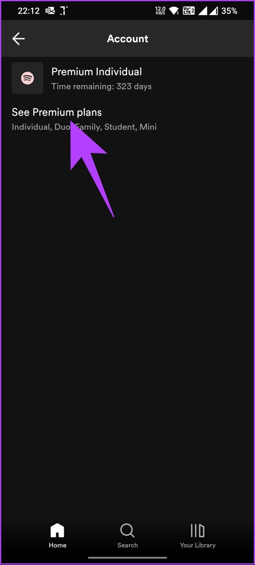 tap on the Premium [variant]