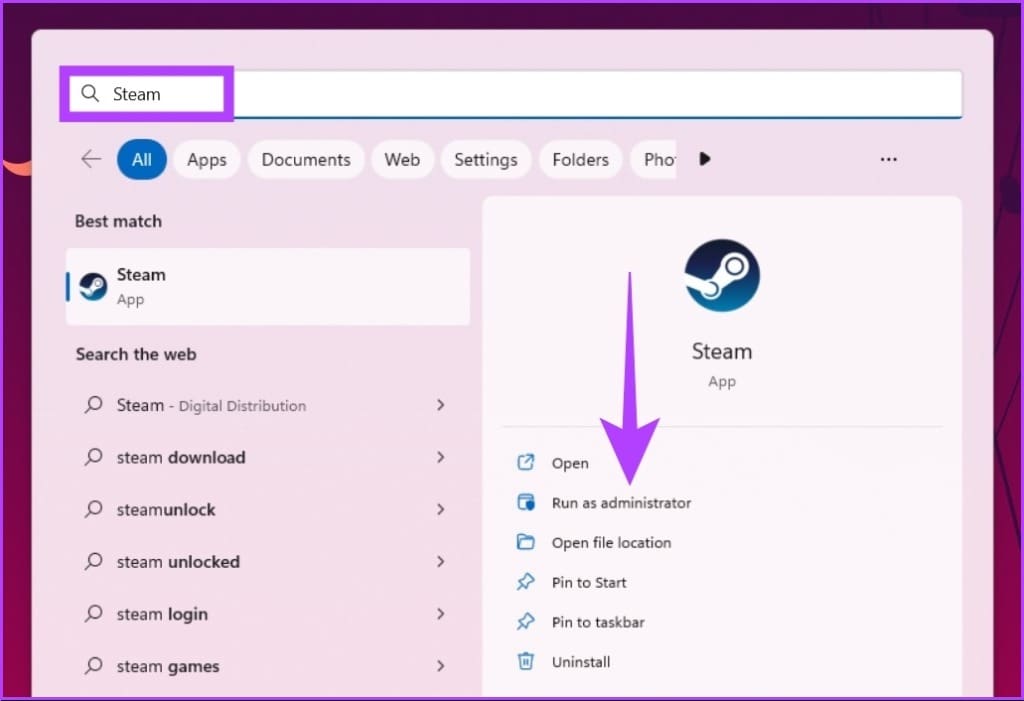Open the Steam app