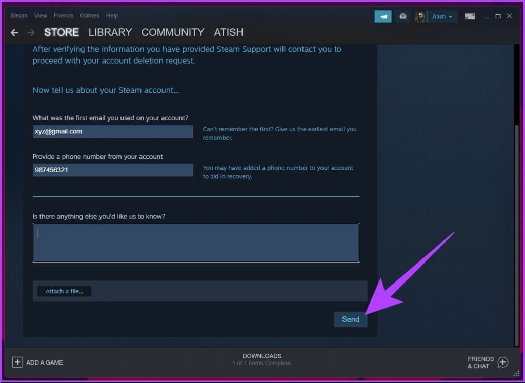 enter your account details