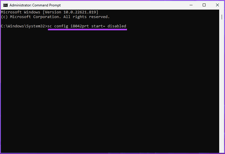 type the below command
