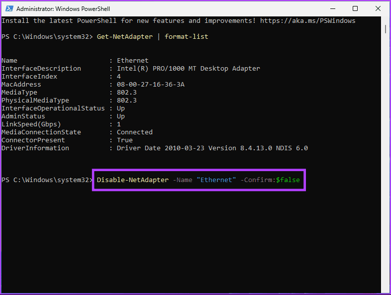 disable the select adapter