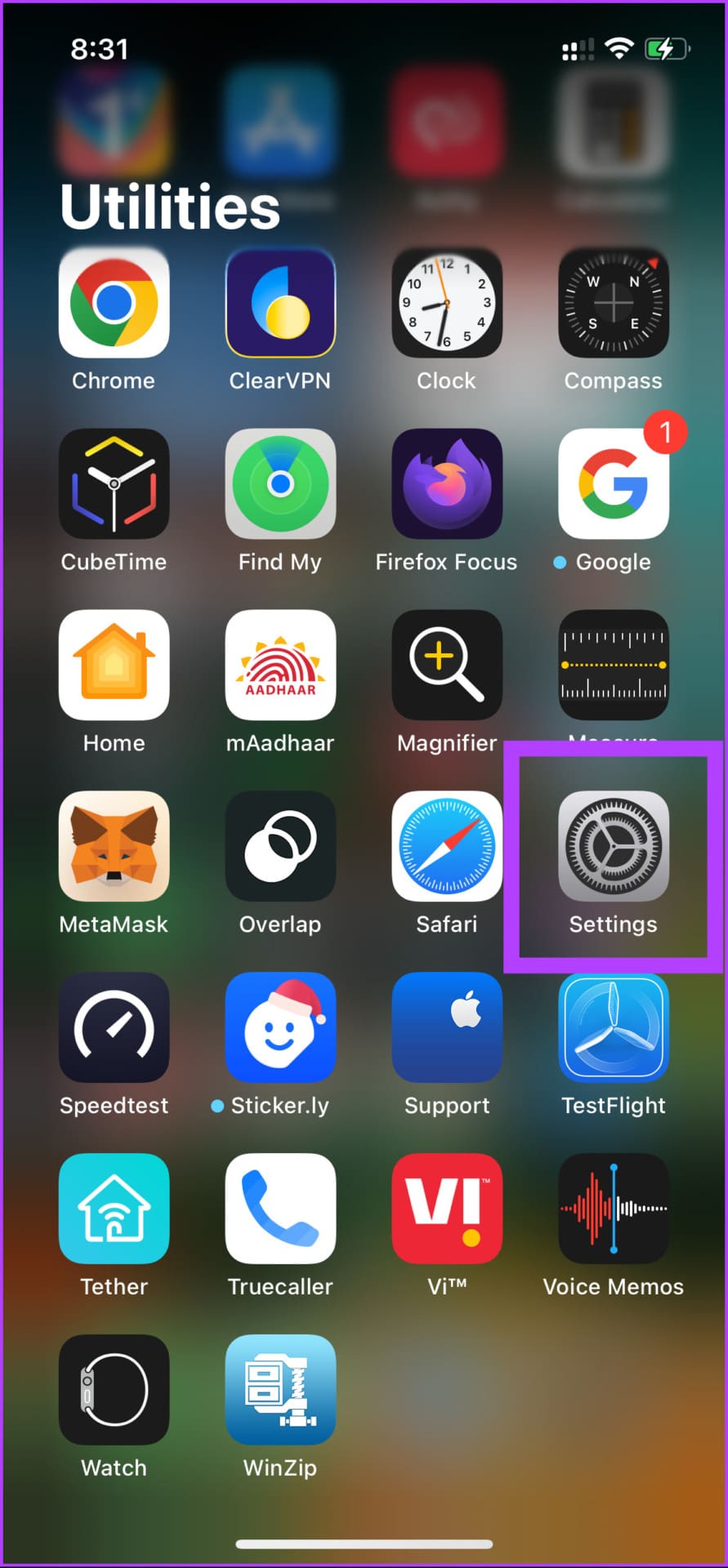 Open the iPhone’s Settings app