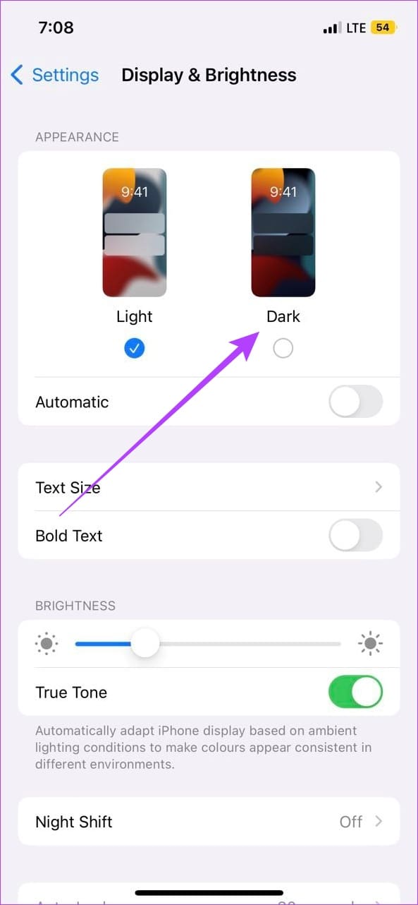 Tap on Dark
