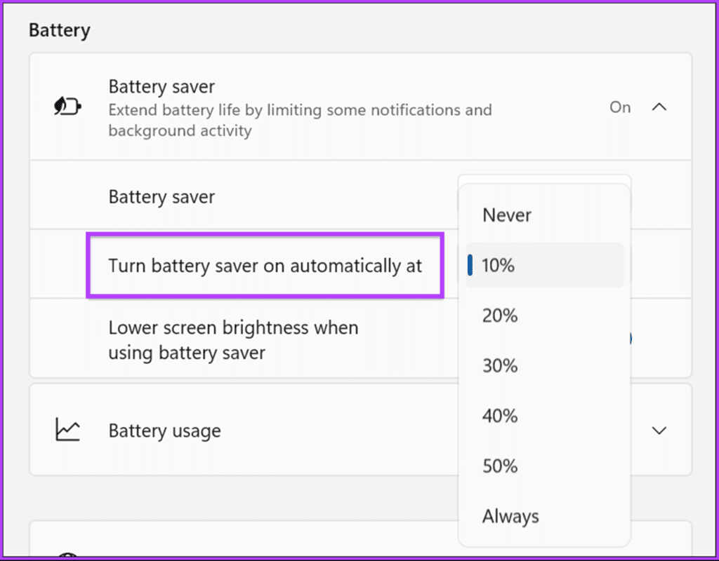 Select the percentage as per your requirements