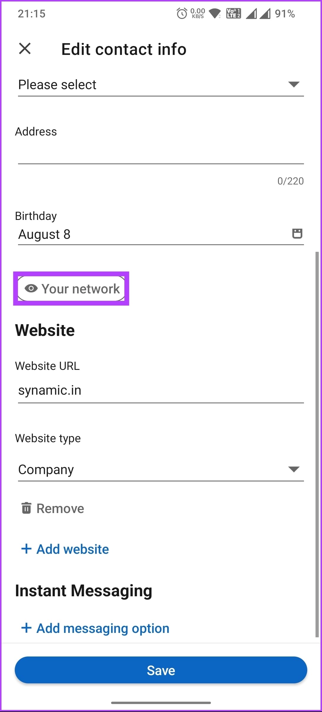 change privacy settings