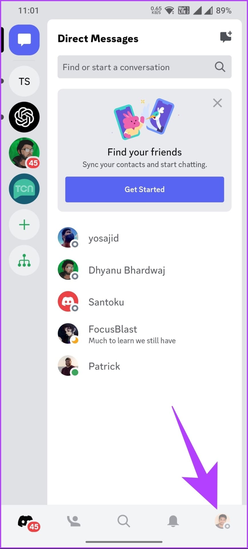 Go to your profile from the bottom tab