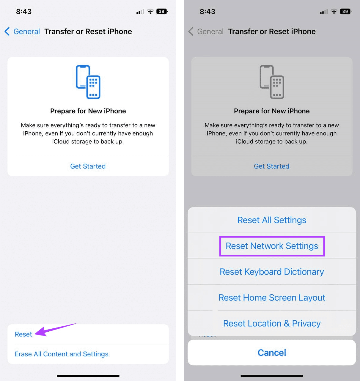 Reset Network Settings