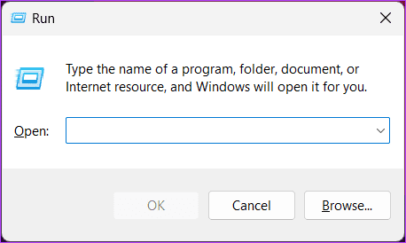 Press the 'Windows key + R'