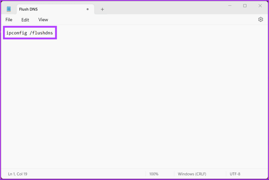 Type the below command