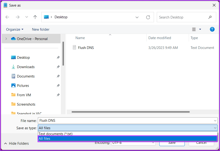 Click the 'Save as type' drop-down menu