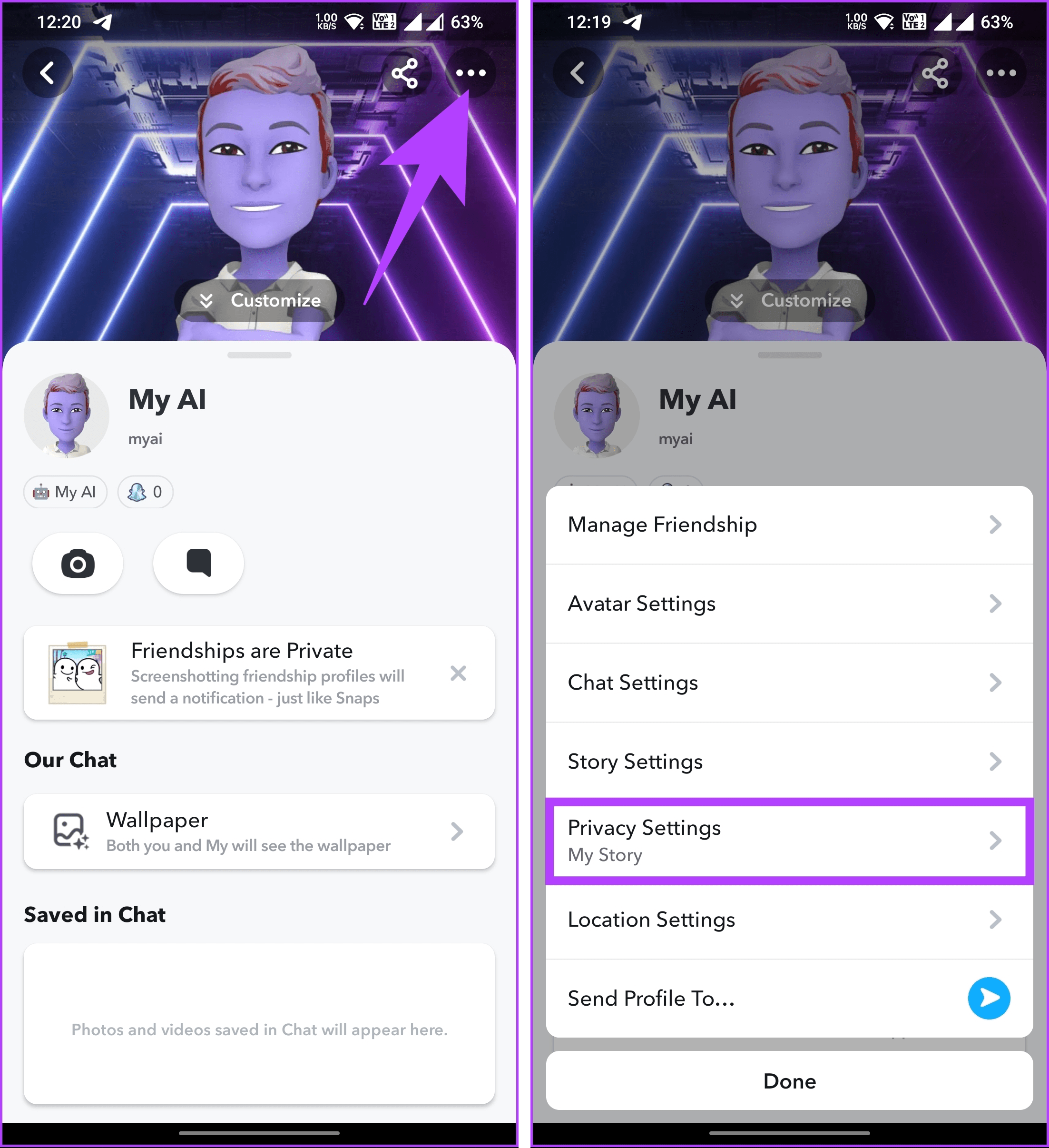 go to Privacy Settings