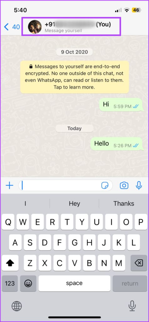 Save your number on WhatsApp