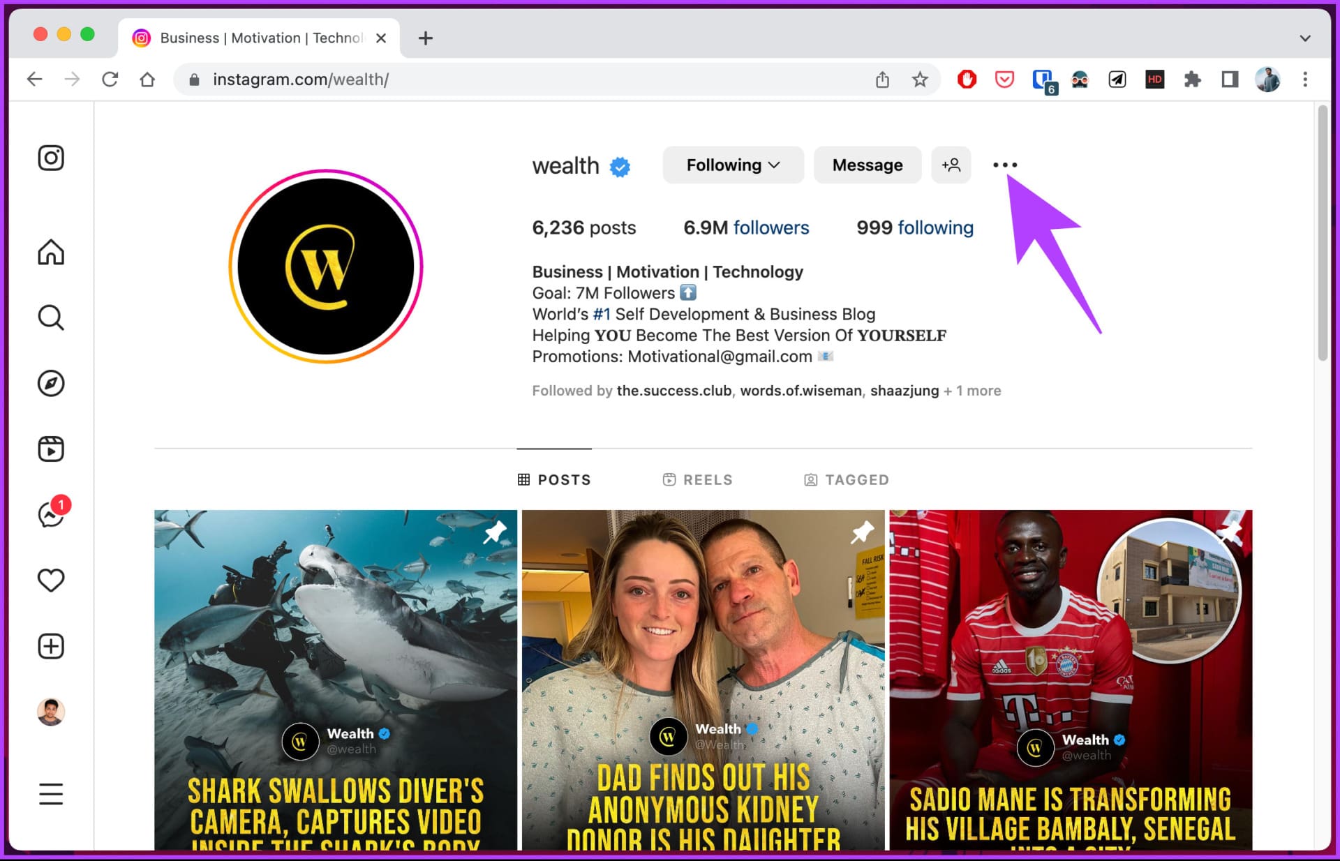 tap the Options (three horizontal lines icon) button