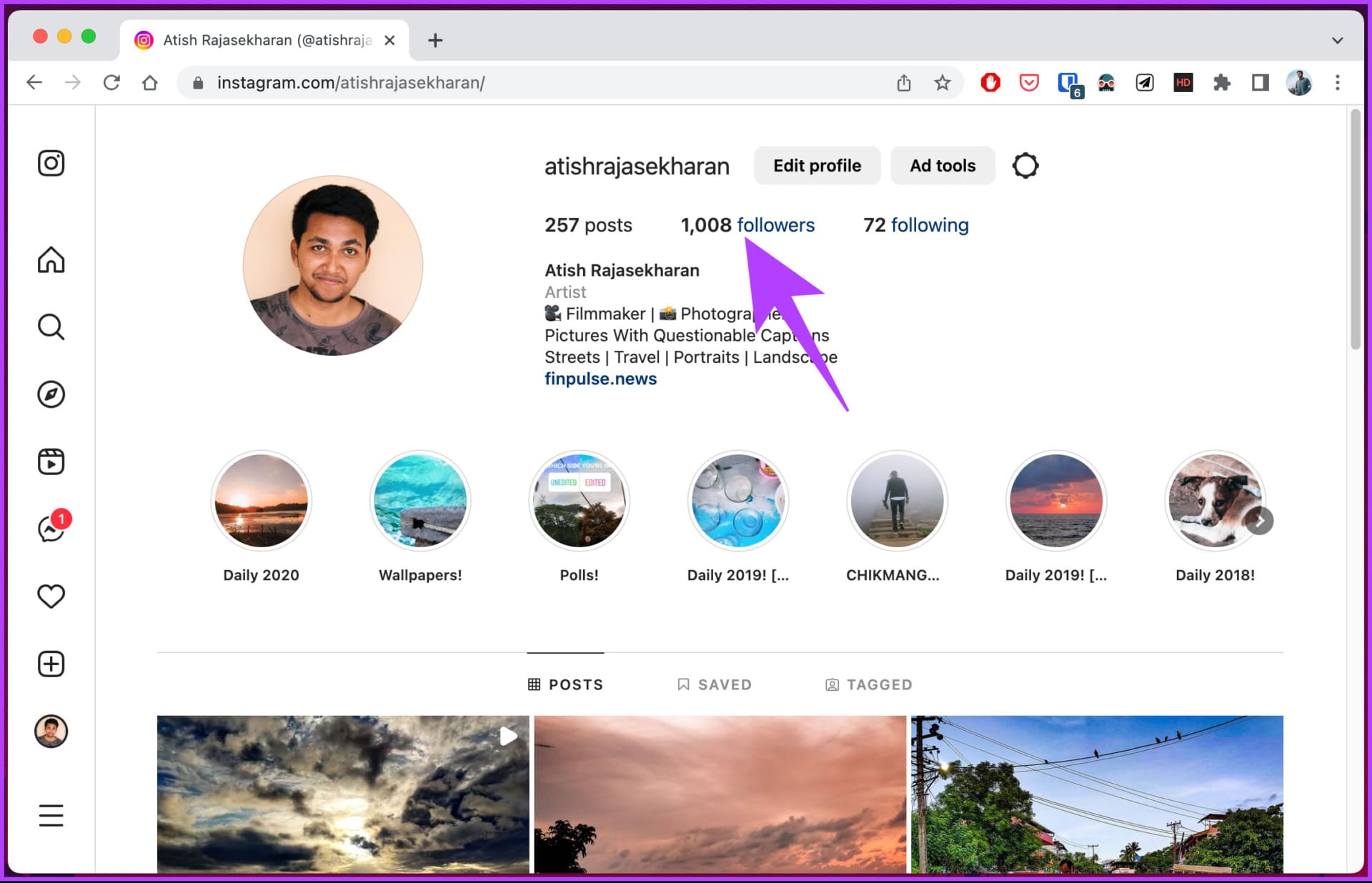 click the Followers